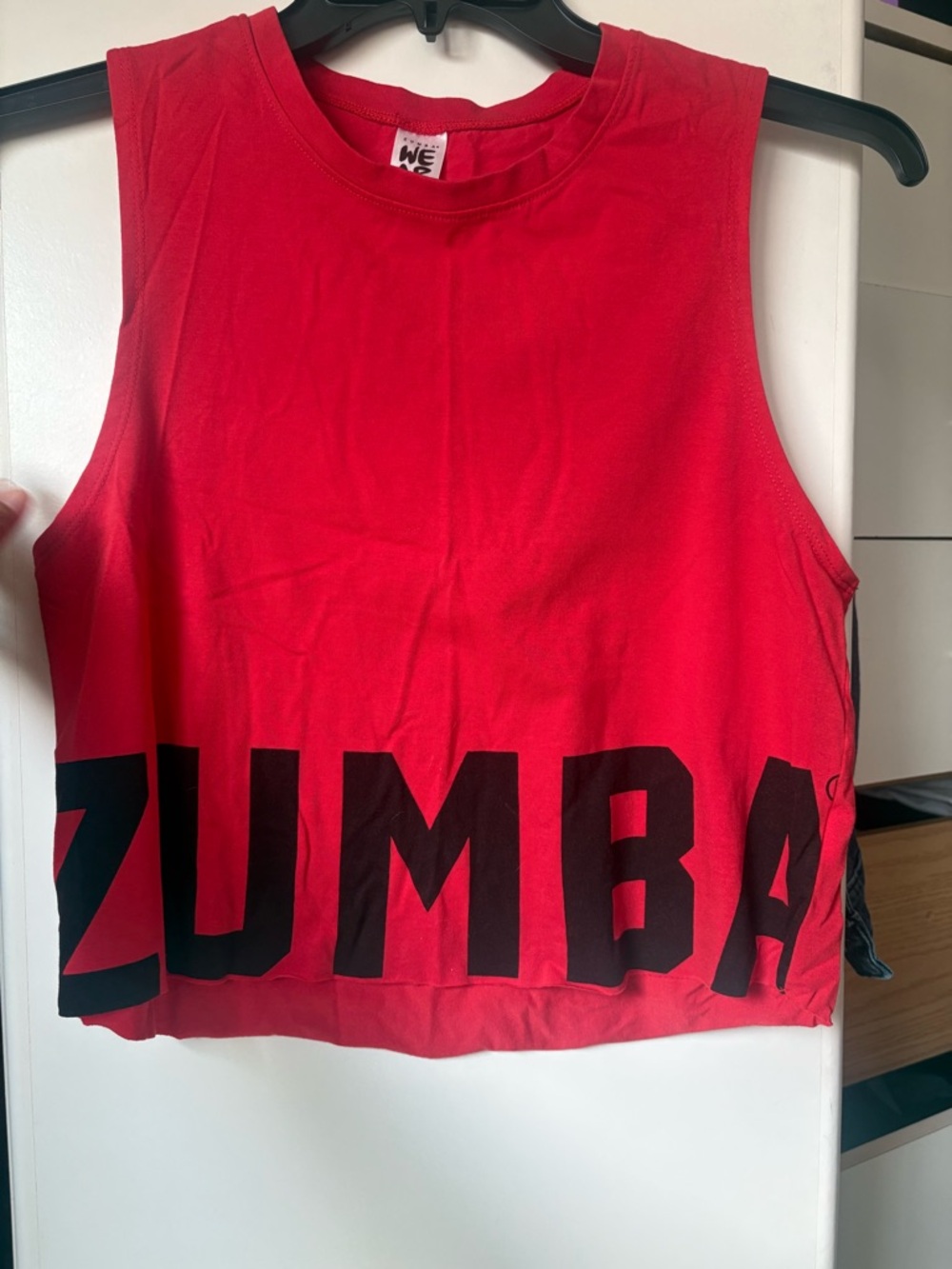 Zumba Fitness Red Crop Tank with Black ZUMBA Logo